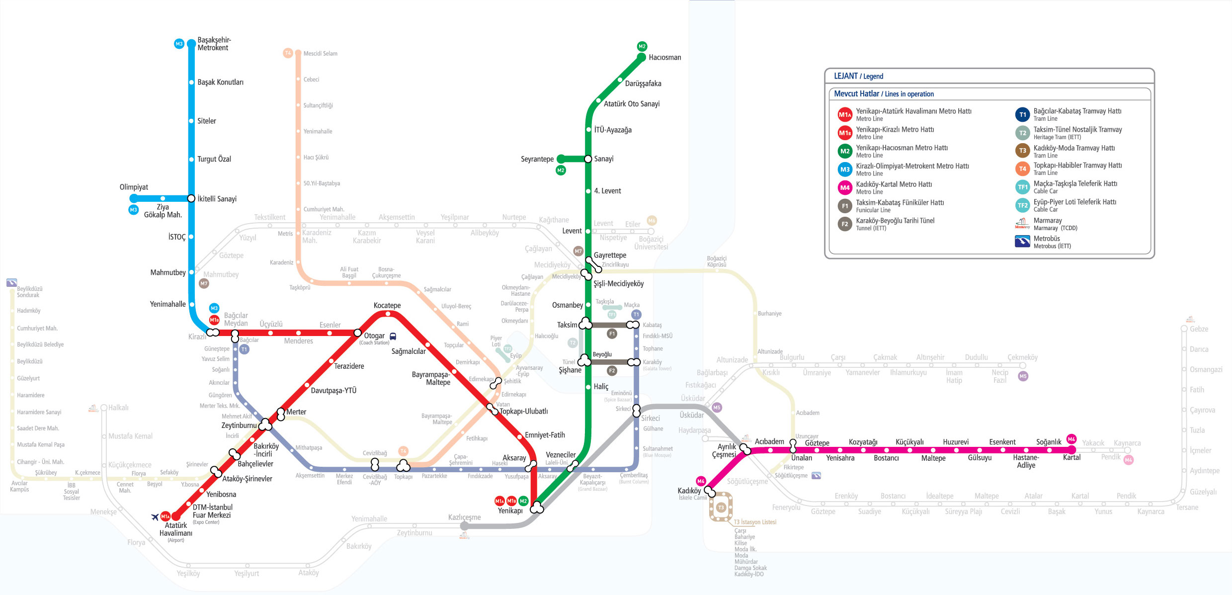 Plan Et Carte Du Métro Distanbul Stations Et Lignes