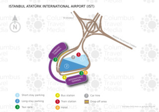 Carte du terminal et de l'aeroport Istanbul Atatürk (IST)