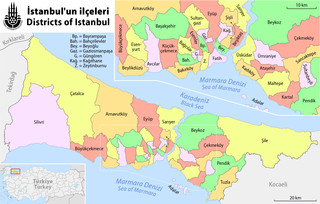 Carte des arrondissements d'Istanbul